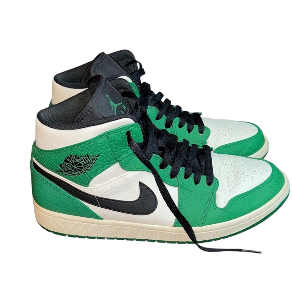Air Jordan 1 Mid Se "Pine Green" (2018) - Sail/Black-Pine Green Size 10 Man